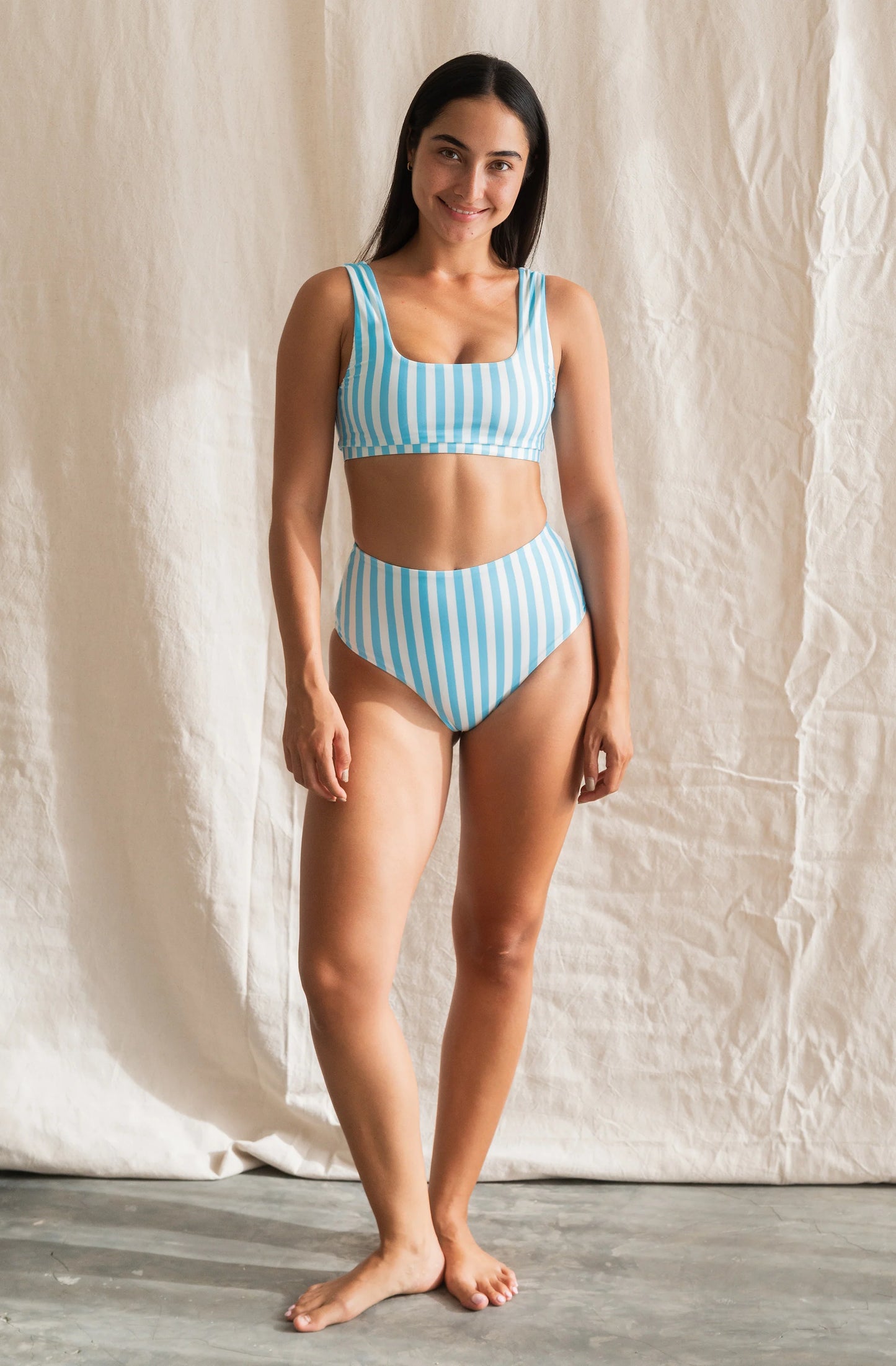 SEPTEMBER THE LINE - SURF BIKINI POWDER BLUE STRIP
