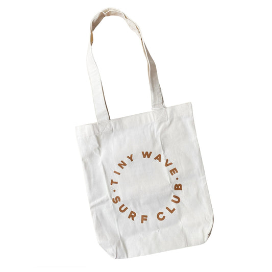 TINY WAVES SURF CLUB - CIRCLE CANVAS BAG NATURAL